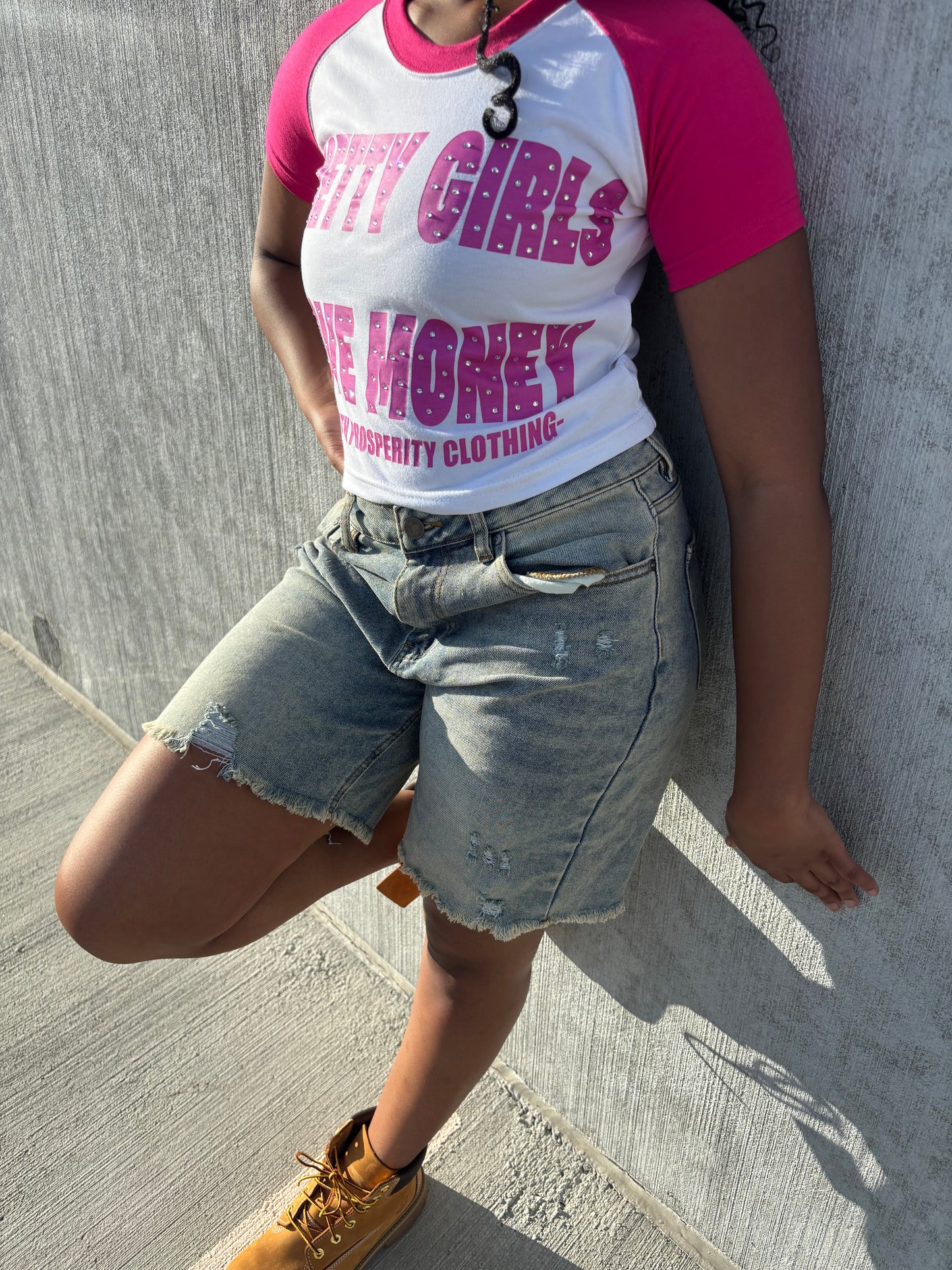 “PRETTY GIRLS LOVE MONEY” crop tops