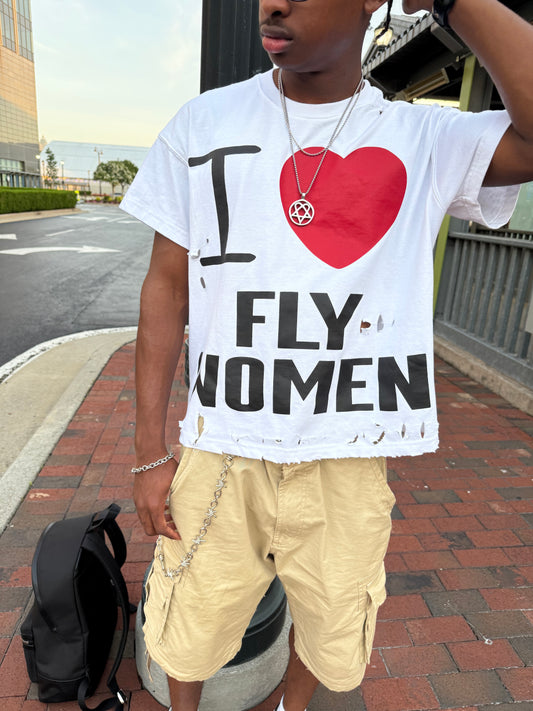 “I❤️ FLY WOMEN” tee white